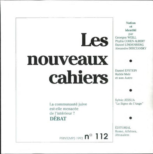 Les Nouveaux Cahiers N°112 (Printemps  1993)